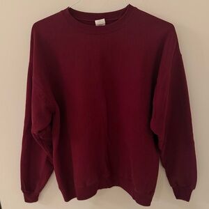 Hanes Women's Deep Red Crew Neck Sweater